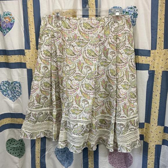 Oscar de la Renta Paisley Lace Tiered Skirt Women's Size 12 Romantic Cottagecore - Picture 4 of 7